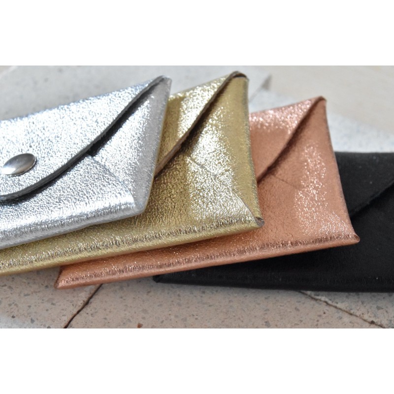 PORTE MONNAIE CUIR NOIR BRILLANT PETIT PRIX