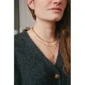 COLLIER MULTI RANGS GROSSE MAILLE ACIER INOXYDABLE GOLD PETIT PRIX