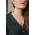 COLLIER MULTI RANGS GROSSE MAILLE ACIER INOXYDABLE GOLD PETIT PRIX