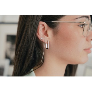 BOUCLE TIGE CHAINETTE ACIER INOXYDABLE SILVER PETIT PRIX