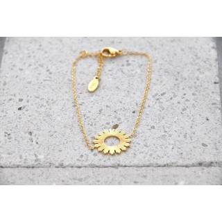 BRACELET MEDAILLE SOLEIL GOLD ACIER INOXYDABLE PETIT PRIX