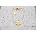 BRACELET MEDAILLE SOLEIL GOLD ACIER INOXYDABLE PETIT PRIX