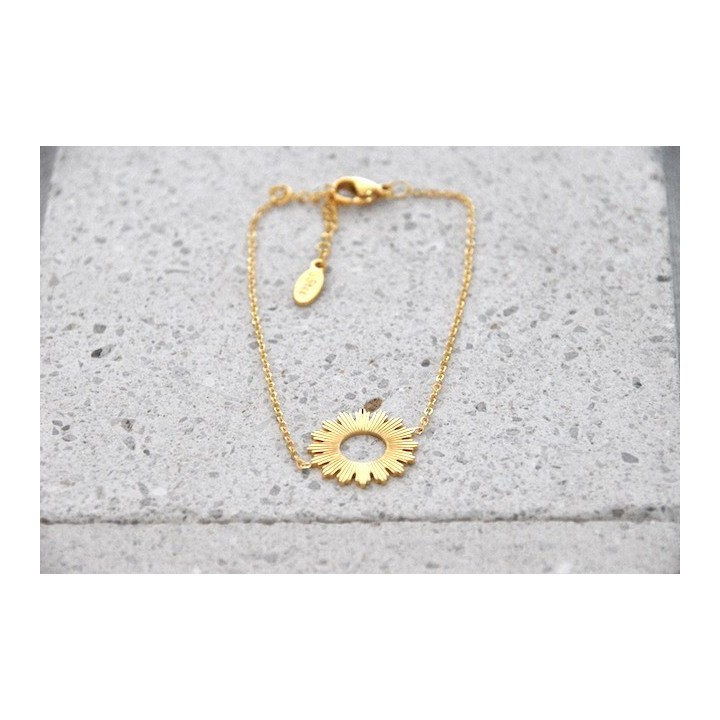 BRACELET MEDAILLE SOLEIL GOLD ACIER INOXYDABLE PETIT PRIX