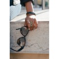 BAGUE RECTANGLE NOIRE OEIL STRASS ACIER INOX GOLD PETIT PRIX