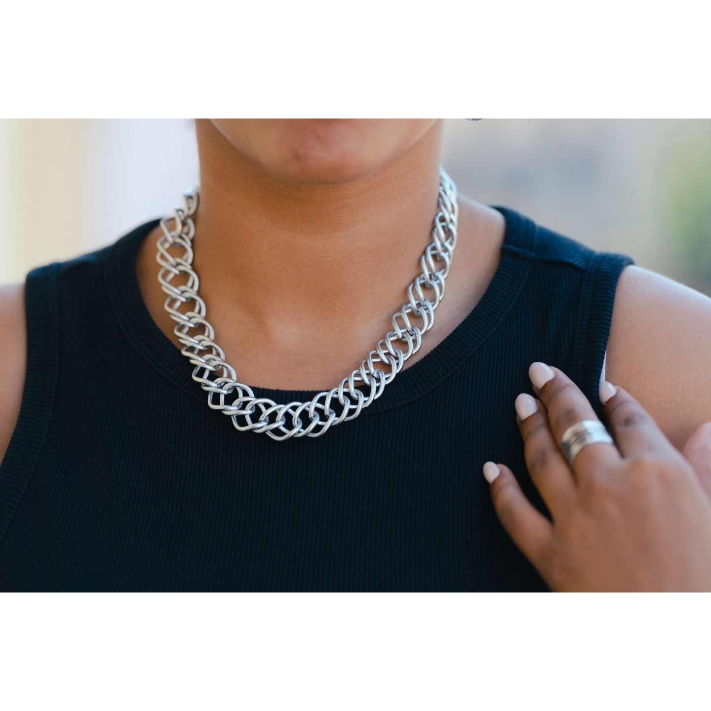 Collier Chaîne En Argent Massif 925, Maille Torsadée - Occasion Très Bon état