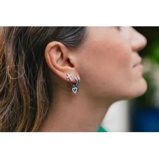 PUCE CROIX STRASS ACIER INOXYDABLE SILVER PETIT PRIX