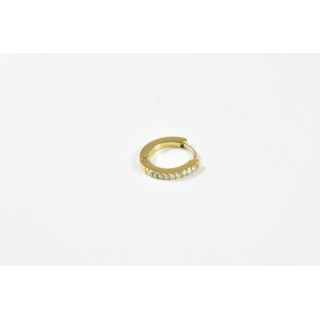 BOUCLE CREOLE STRASS ACIER INOXYDABLE GOLD PETIT PRIX