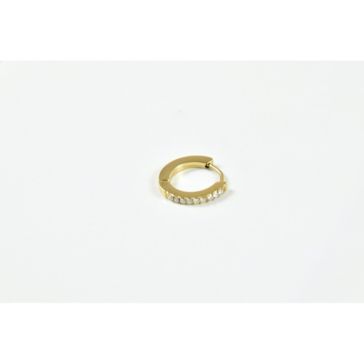 BOUCLE CREOLE STRASS ACIER INOXYDABLE GOLD PETIT PRIX