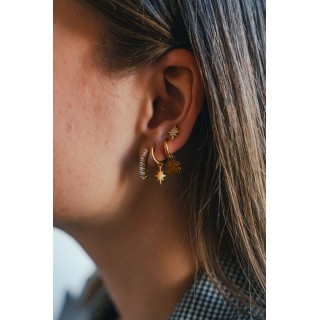 PUCE SEPT STRASS ACIER INOXYDABLE GOLD PETIT PRIX