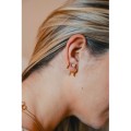 BOUCLE CREOLE CRISTAL CISELE ACIER INOXYDABLE GOLD PETIT PRIX