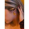 BOUCLES RONDE SIX STRASS ACIER INOXYDABLE GOLD PETIT PRIX
