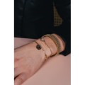 BRACELET LUNE ET MEDAILLE ACIER INOXYDABLE GOLD PETIT PRIX