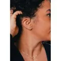 PUCE LIGNE COURBEE STRASS ACIER INOXYDABLE GOLD PETIT PRIX