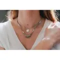 COLLIER DOUBLE RANG ANNEAUX ACIER INOXYDABLE SILVER PETIT PRIX