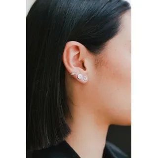 PUCE ALLONGEE OEIL STRASS ACIER INOXYDABLE SILVER PETIT PRIX