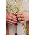 BAGUE ANNEAU FIN STRASS NOIR ACIER INOXYDABLE GOLD PETIT PRIX