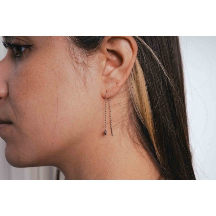 PUCE ETOILE STRASS CHAINE TIGE ACIER INOXYDABLE SILVER PETIT PRIX
