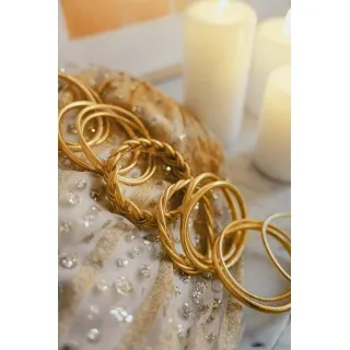JONC BOUDDHISTE TIBETAIN KUMLAI TRESSE DOUBLE LIGHT GOLD PAS CHER