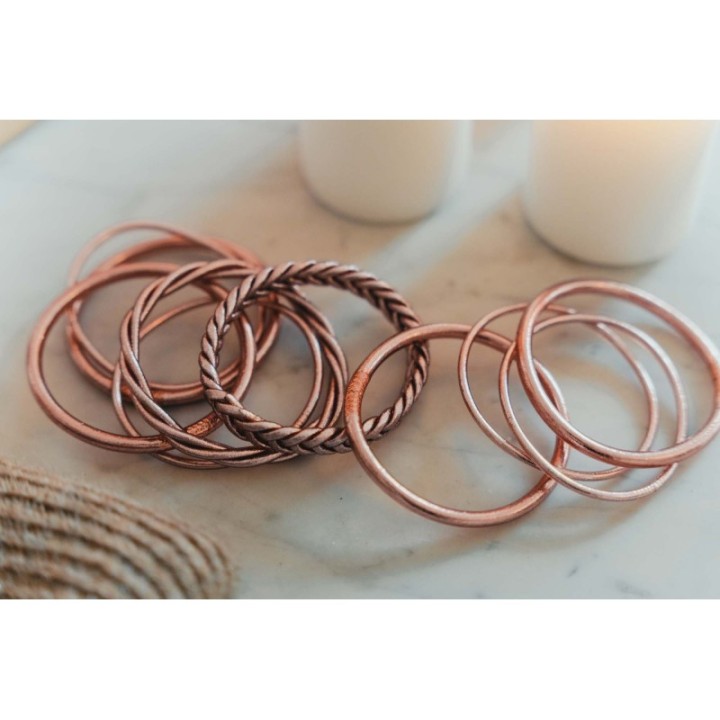 JONC BOUDDHISTE TIBETAINS KUMLAI TORSADE ROSE GOLD PAS CHER