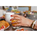 BAGUE PERLES ET STRASS VIOLETS ACIER INOXYDABLE GOLD PETIT PRIX