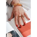 BAGUE TRIANGLE NOIRE ACIER INOXYDABLE GOLD PETIT PRIX