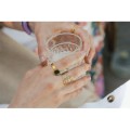 BAGUE PAMPILLE NACRE ACIER INOXYDABLE GOLD PETIT PRIX