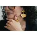 BAGUE XL OUVERTE MARTELEE ACIER INOXYDABLE GOLD PETIT PRIX
