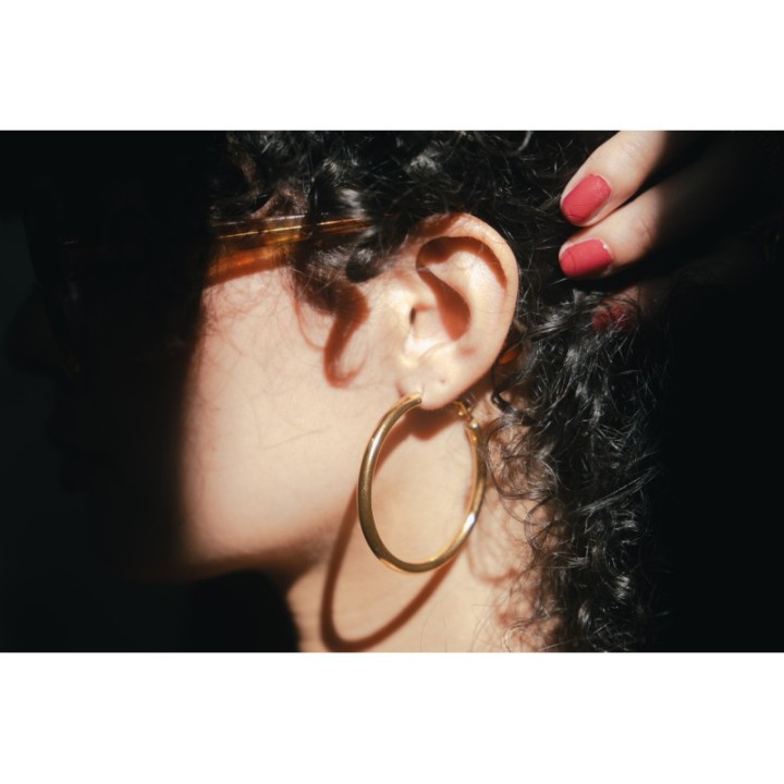 BOUCLES ANNEAUX ENTRELACES ACIER INOXYDABLE SILVER PETIT PRIX