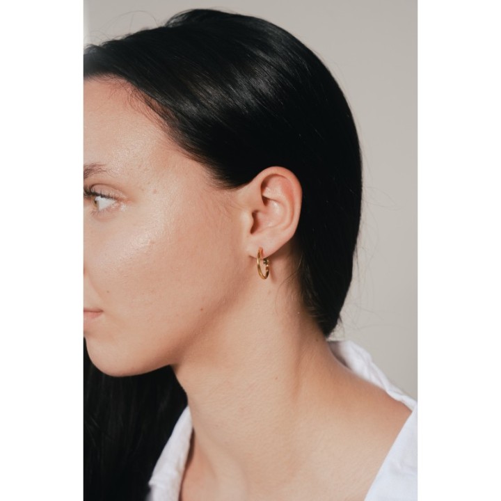 BOUCLES CREOLES DORMEUSES ACIER INOXYDABLE GOLD PETIT PRIX