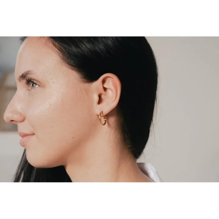 BOUCLES CREOLES DORMEUSES ACIER INOXYDABLE GOLD PETIT PRIX