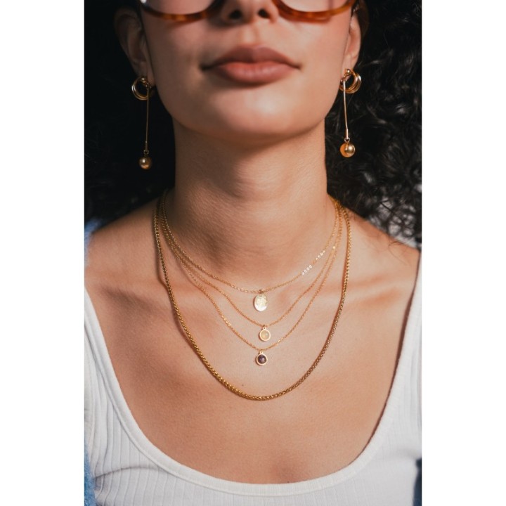 BOUCLES DOUBLE ANNEAU ACIER INOXYDABLE GOLD PETIT PRIX
