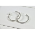BOUCLES ANNEAUX ENTRELACES ACIER INOXYDABLE SILVER PETIT PRIX