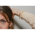 BRACELET FEUILLE GRAVEE ACIER INOXYDABLE GOLD PETIT PRIX