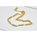 BRACELET MAILLE COEURS ET RONDS ACIER INOXYDABLE GOLD PETIT PRIX
