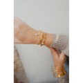 BRACELET PASTILLES RONDES GOLD ET NACRE ACIER INOX GOLD PETIT PRIX