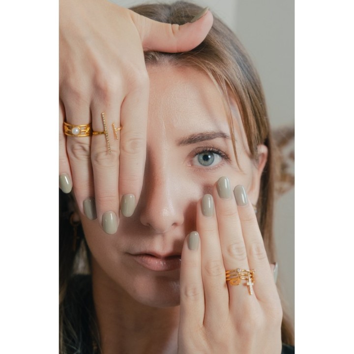 BAGUE PAMPILLES RONDE LOSANGE CROIX ACIER INOXYDABLE GOLD PETIT PRIX