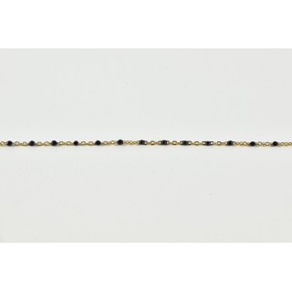 BRACELET PERLES NOIRES ACIER INOXYDABLE GOLD PETIT PRIX
