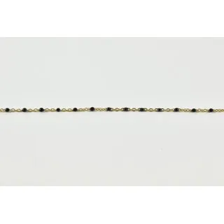 BRACELET PERLES NOIRES ACIER INOXYDABLE GOLD PETIT PRIX