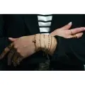 BRACELET PERLES NOIRES ACIER INOXYDABLE GOLD PETIT PRIX