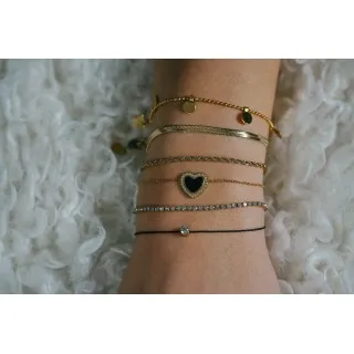 BRACELET PAMPILLES RONDES ACIER INOXYDABLE GOLD PETIT PRIX