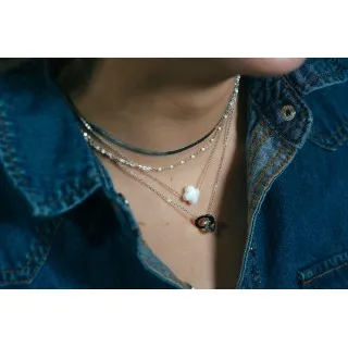 COLLIER PERLES BLANCHES ACIER INOXYDABLE SILVER PETIT PRIX