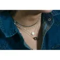 COLLIER PERLES BLANCHES ACIER INOXYDABLE SILVER PETIT PRIX