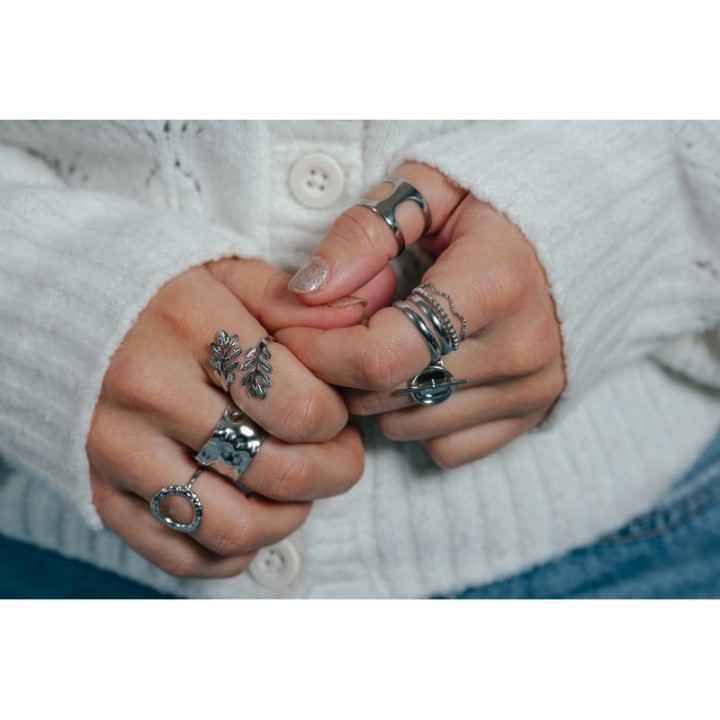 BAGUE RONDE MARTELEE ACIER INOXYDABLE GOLD PETIT PRIX