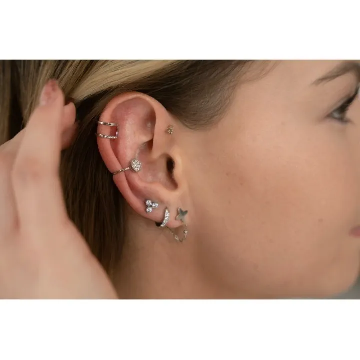 CREOLE  4 STRASS ACIER INOXYDABLE SILVER PETIT PRIX