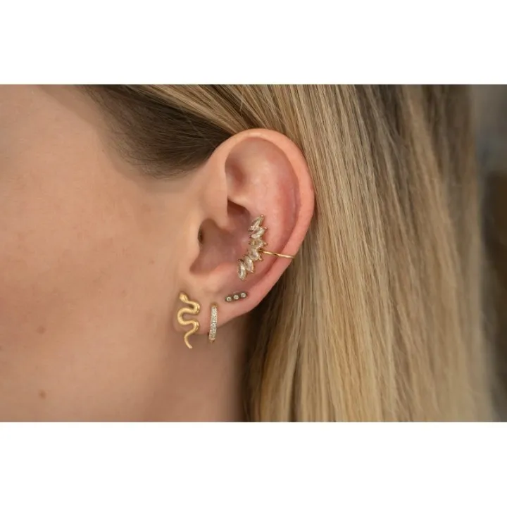 PIERCING LIGNE TROIS STRASS ACIER INOXYDABLE GOLD PETIT PRIX