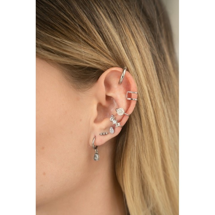 PIERCING LIGNE TROIS STRASS ACIER INOXYDABLE SILVER PETIT PRIX