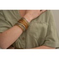 JONC BOUDDHISTE TIBETAINS KUMLAI LIGHT GOLD PAS CHER