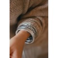 JONC BOUDDHISTE TIBETAINS KUMLAI SHINY SILVER FIN PAS CHER