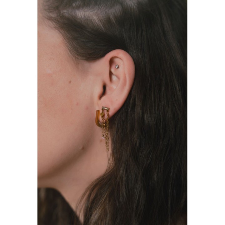 BOUCLES ANNEAUX ENTRELACES ACIER INOXYDABLE SILVER PETIT PRIX