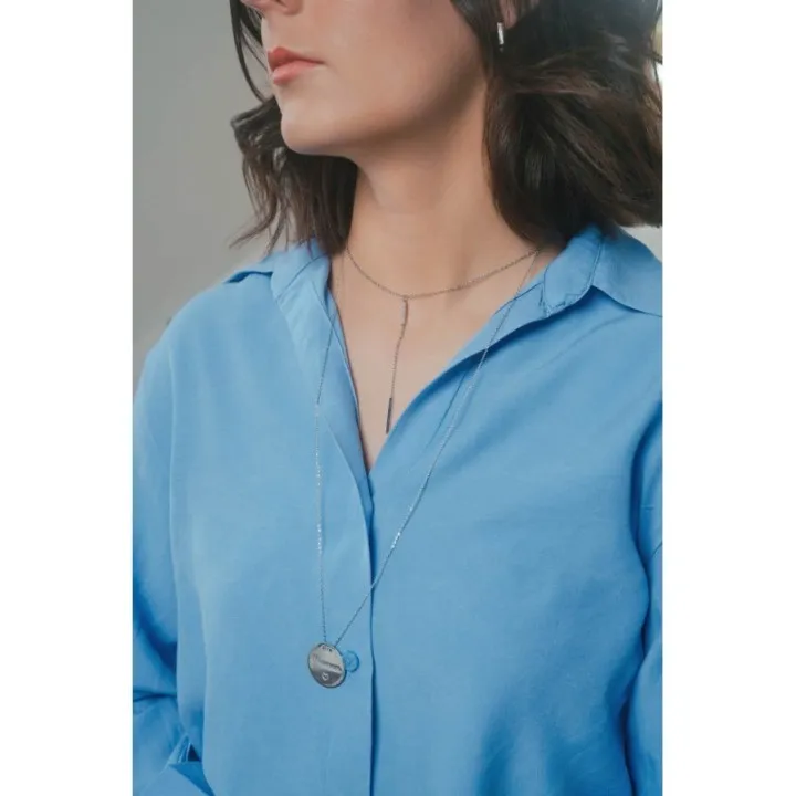 SAUTOIR MAMAN COEUR ACIER INOXYDABLE SILVER PETIT PRIX